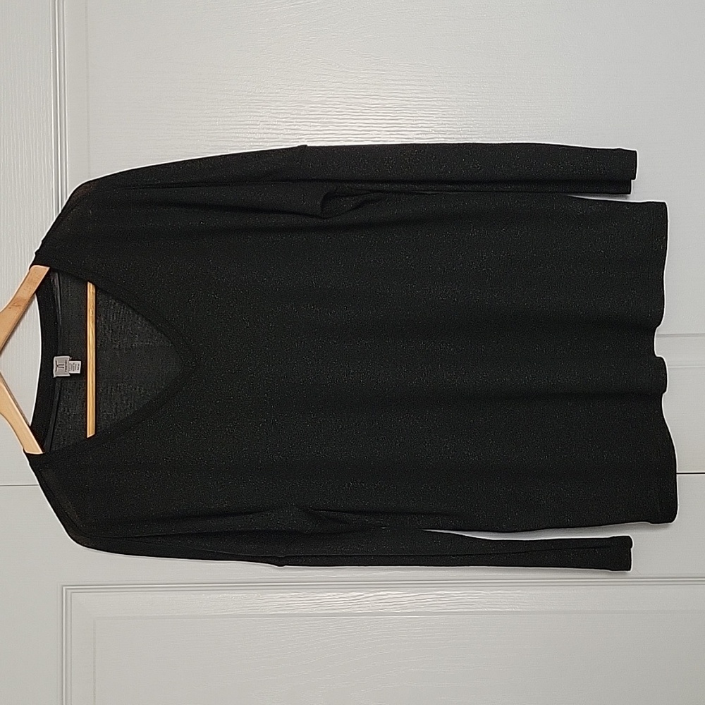 Tristan Sheer and Sparkly Black Long Sleeve V-Neck Top